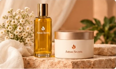 Breast Care products with Annas Secrets label
