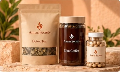 Flat Tummy & Weight Loss products with Annas Secrets label